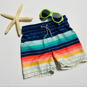 Cat & Jack 12M Rainbow 🌈 Bright Swim Trunks